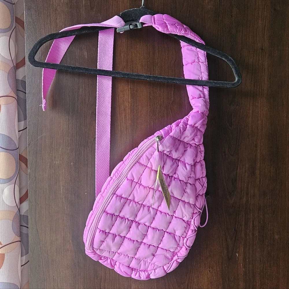 NWT Quilted Pickleball Pink Sling Bag